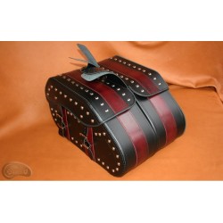 LEATHER SADDLEBAGS S07 RED