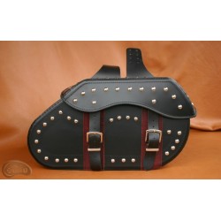 LEATHER SADDLEBAGS S07 RED