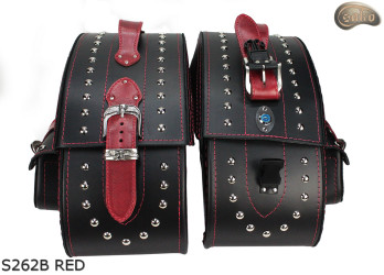 LEATHER SADDLEBAGS S262 RED