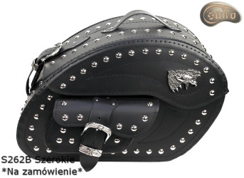 LEATHER SADDLEBAGS S262B WIDE *TO ORDER*