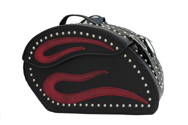 LEATHER SADDLEBAGS S152 RED