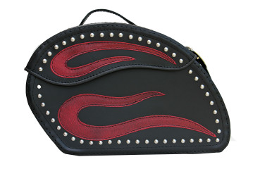 LEATHER SADDLEBAGS S152 RED