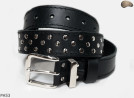 PA53 leather belt with flat decorative rivets
