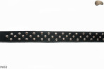 PA53 leather belt with flat decorative rivets