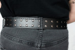 PA54 leather belt with flat decorative rivets