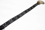 PA55 leather belt with flat decorative rivets