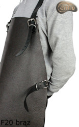 Leather protective apron F20 BROWN /butcher/welding/chef/barbecue/locksmith