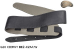 Gitarrengurt G21 für E-Gitarre/Bass – Dunkelbeige/Schwarz, beidseitig verwendbar, Echtleder