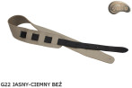 Gitarrengurt G22 für E-Gitarre/Bass – beidseitig verwendbar, Echtleder, Dunkel- und Hellbeige