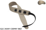Gitarrengurt G22 für E-Gitarre/Bass – beidseitig verwendbar, Echtleder, Dunkel- und Hellbeige