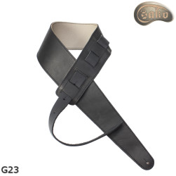 G23 Electric/Bass Guitar Strap – Reversible (Black/Light Beige) – Genuine Leather