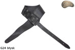 Sangle G24 pour guitare électrique/basse en cuir véritable brillant double face