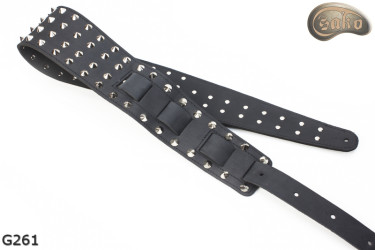 G261 Matte Double-Sided Genuine Leather Electric/Bass Guitar Strap