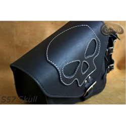 LEATHER SADDLEBAG S57 SKULL H-D SPORTSTER