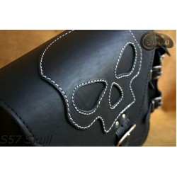 LEATHER SADDLEBAG S57 SKULL H-D SPORTSTER