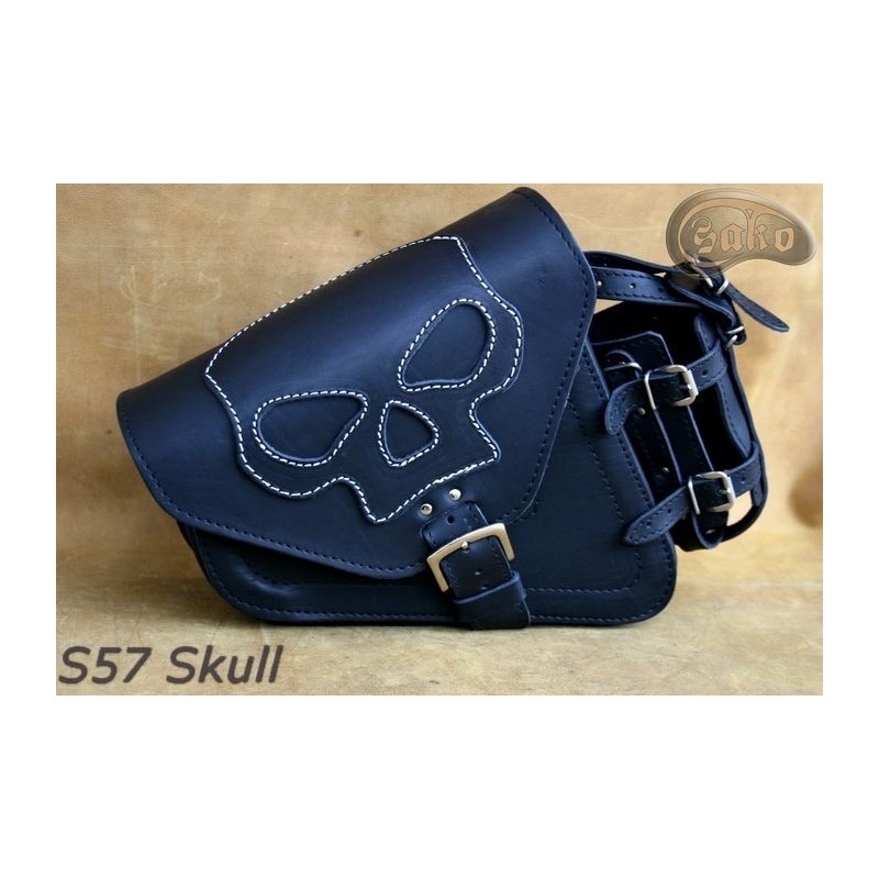 LEATHER SADDLEBAG S57 SKULL H-D SPORTSTER