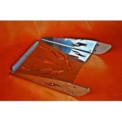 Széles  motorkerékpár csomagtartó  FLAME rozsdamentes acélból készült