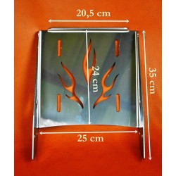 Széles  motorkerékpár csomagtartó  FLAME rozsdamentes acélból készült