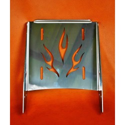 Széles  motorkerékpár csomagtartó  FLAME rozsdamentes acélból készült