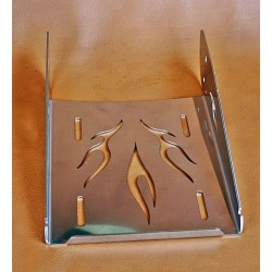 Narrow luggage carrier FLAME made of stainless steel