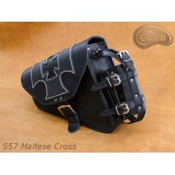 LEATHER SADDLEBAG S57 THE MALTA CROSS  H-D SPORTSTER