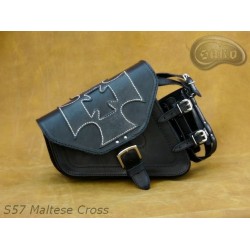 LEATHER SADDLEBAG S57 THE MALTA CROSS  H-D SPORTSTER