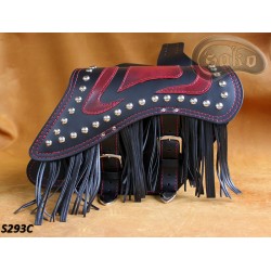 LEATHER SADDLEBAGS S293 RED...