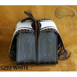 LEATHER SADDLEBAGS S293 WHITE *TO REQUEST*