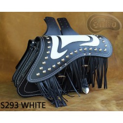 LEATHER SADDLEBAGS S293 WHITE *TO REQUEST*