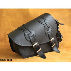 LEATHER SADDLEBAG S65 FLAME H-D SOFTAIL