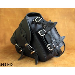 LEATHER SADDLEBAG S65 FLAME H-D SOFTAIL