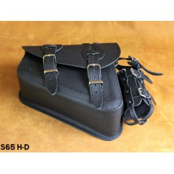 LEATHER SADDLEBAG S65 FLAME H-D SOFTAIL