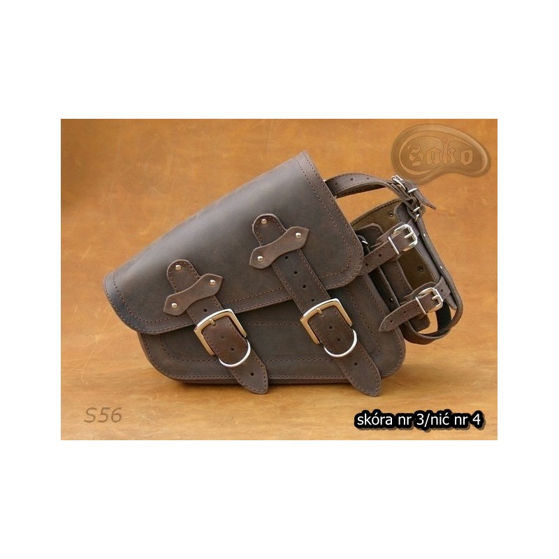 LEATHER SADDLEBAG S56 REAL H-D SPORTSTER