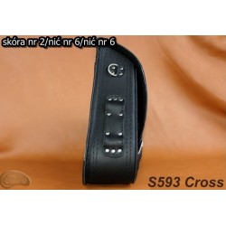 LEATHER SADDLEBAG S593 CROSS H-D SOFTAIL