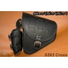 LEATHER SADDLEBAG S593 CROSS H-D SOFTAIL